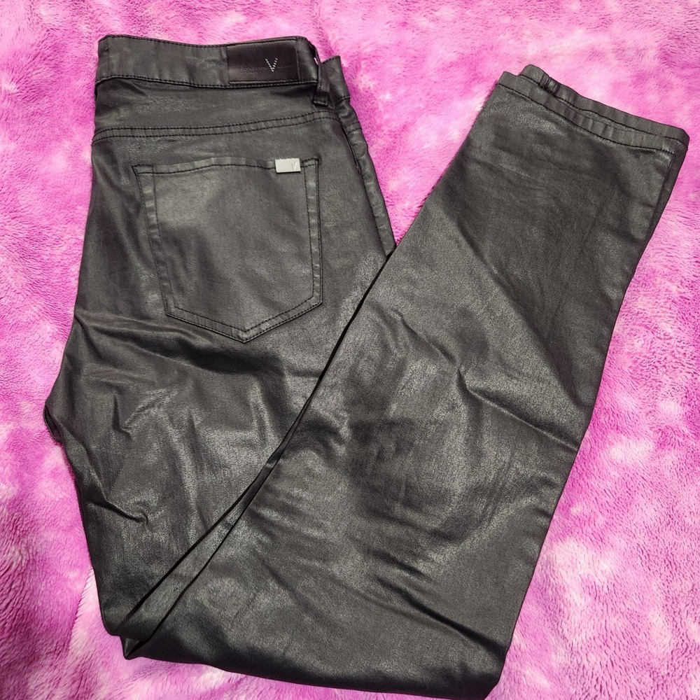 Violeta‎ by Mango Carmen Slim Faux Leather Pants Black Size 12